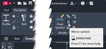 Insert mirror symbol Sovelia AutoCAD